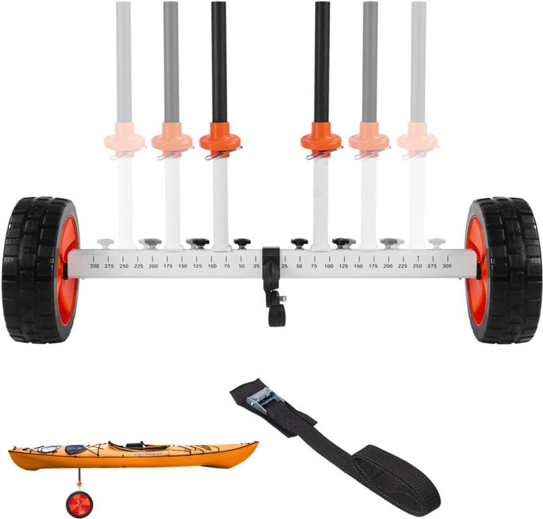 Mophorn Kajakwagen, 113 kg Tragkraft, Transportwagen mit 25,4 cm Reifen & Spanngurt, ideal für Kajaks, Kanus, Paddleboar...