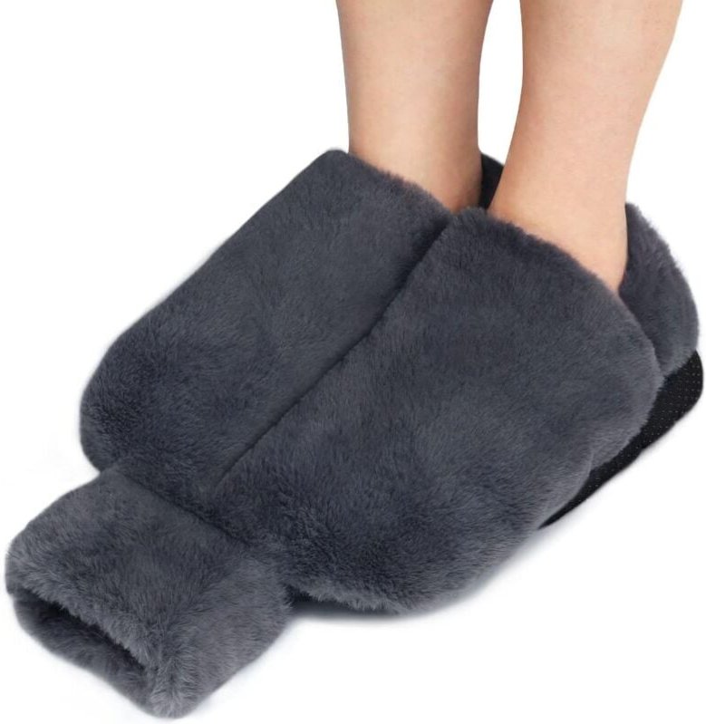 Fußwärmer, 2 l nicht elektrische Plüsch-Wärmflaschen, wiederverwendbarer waschbarer und abnehmbarer Fußwärmer, 36 x 30 c...