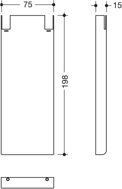 Hewi - Abdeckung Wandplatte unten, System 900 Stützklappgriff b Schwarz tiefmatt