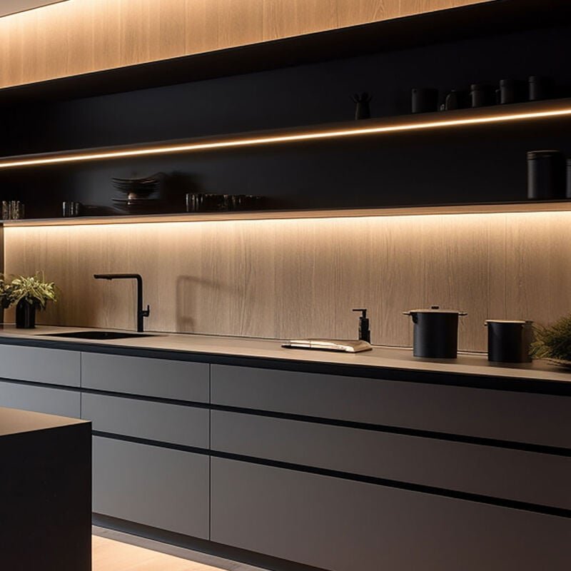 Led Unterbaulampe Unterbauleuchte Küchenleuchte Küchenlampe, Kunststoff opal weiß, Strahlwassergeschützt,1x 18W 1500Lm 4...