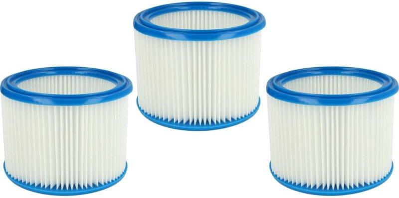 vhbw Filterset 3x Faltenfilter Ersatz für Bosch 2607432024 für Nass- und Trockensauger - Filter, Patronenfilter