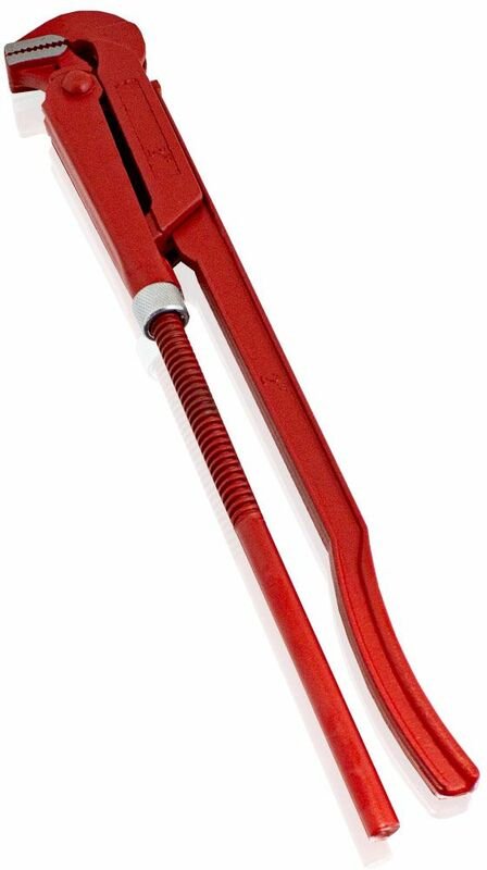 Bituxx - 2 Zoll Eckrohrzange Rohrzange Wasserpumpenzange Klempner Zange abgewinkelt 90° (2 ')