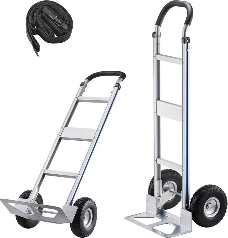 Mophorn Sackkarre mit 227 kg Tragkraft, robuste Transportkarre aus Aluminiumlegierung mit Griff und Zurrgurt, ideal für ...