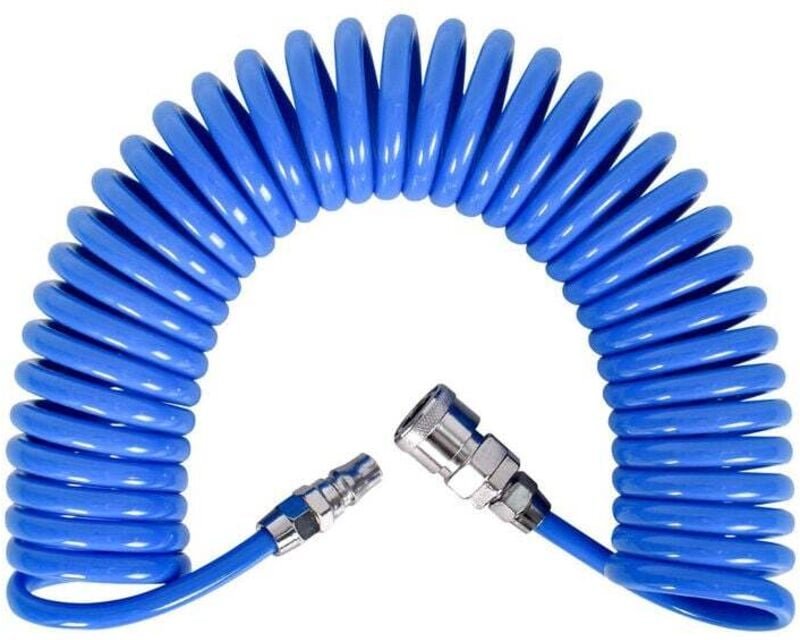Spiral-Druckluftschlauch - Länge: 12 m - Mit Schnellkupplung - Für Kompressoren,
