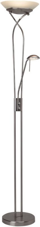 Brilliant - Lampe Ollie led Deckenfluter Lesearm eisen/weiß 1x 18W led integriert smd, 1600lm, 3000K Fluter und Lesearm ...