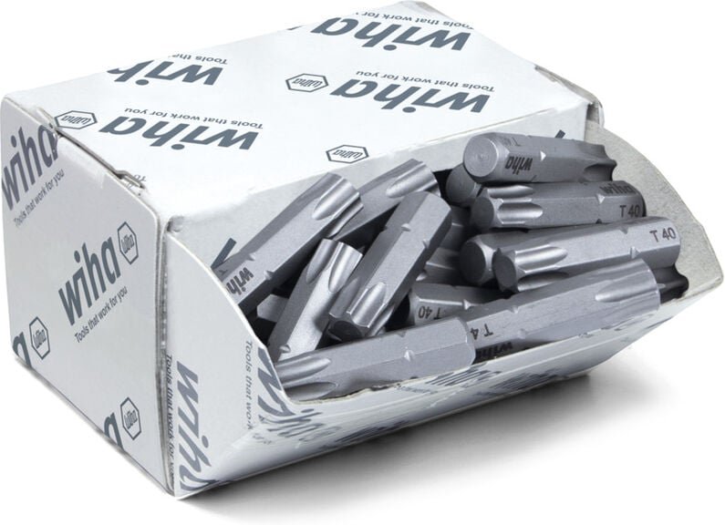 Bit Set Standard 25 mm torx® (T40) 50-tlg. 1/4' C6,3 in Großpackung (08070) - Wiha