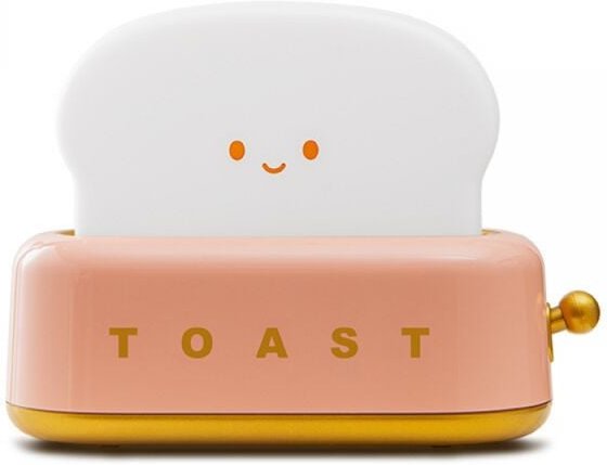 Linghhang - Pink Toast LED-Nachtlicht, wiederaufladbare Nachttischlampe für Kinder, einstellbare Helligkeit, mit Timerfu...