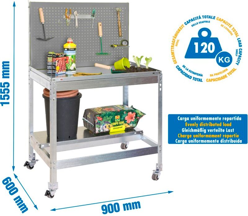 Simonrack BT2 Gartenregal grau galvanisiert 2 Ebenen