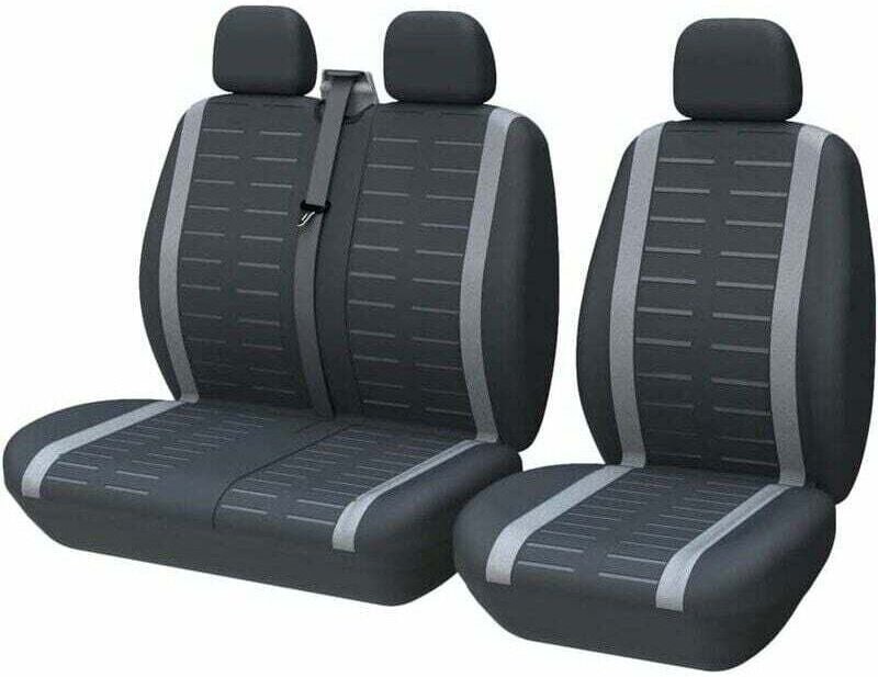 Autositzbezüge Sitzschoner 3-Sitzer, grau, waschbarer Stoff, universell Fahrersitzbezüge (LKW/Transporter/Busse)