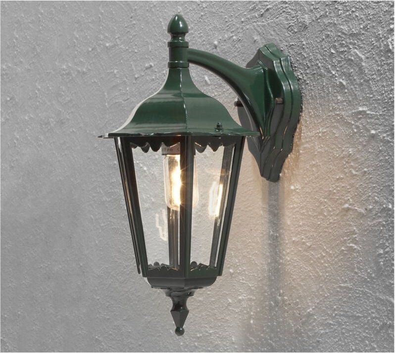 Konstsmide - Wandleuchte firenze, vierstrebig, E27, Aluminium grün, Höhe 45 cm