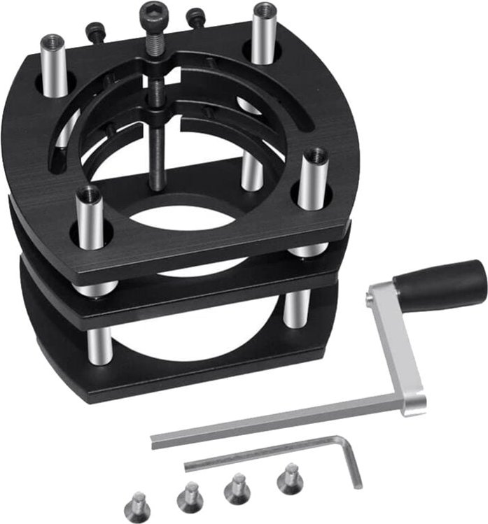 Upgrade-Router-Lift für Motoren mit 65 mm Durchmesser, Hubbasis für Holzbearbeitungstischeinlegeplatten, Schwarz