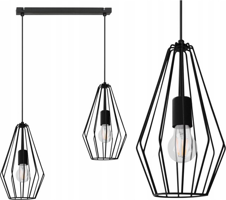 Loft Industrie-Diamant-Deckenhängelampe E27