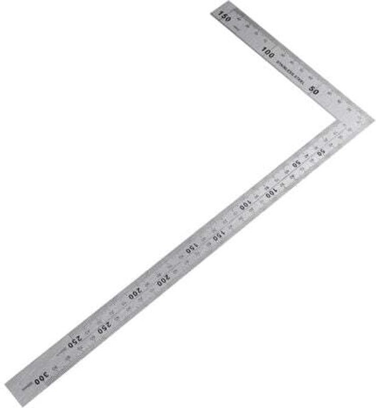 Lablanc - Nähwinkel, Zimmermannswinkel, Metall, Tischlerwinkel, Edelstahl, quadratisches Lineal, 150 x 300 mm, 90 Grad r...