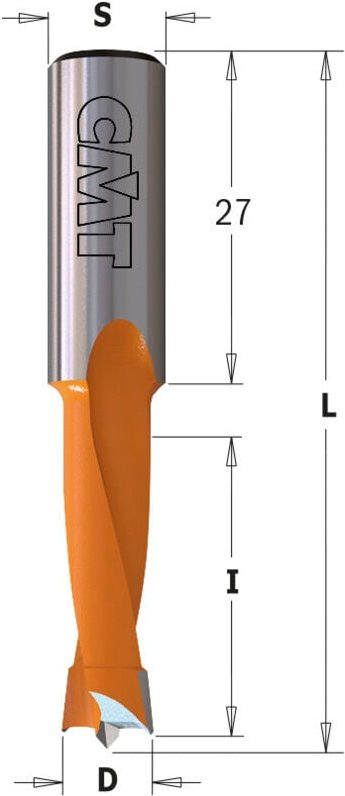 Thumbnail - 310.082.11 Blindbohrer Hw S=10x27 D=8.2x27x57.5 Rh