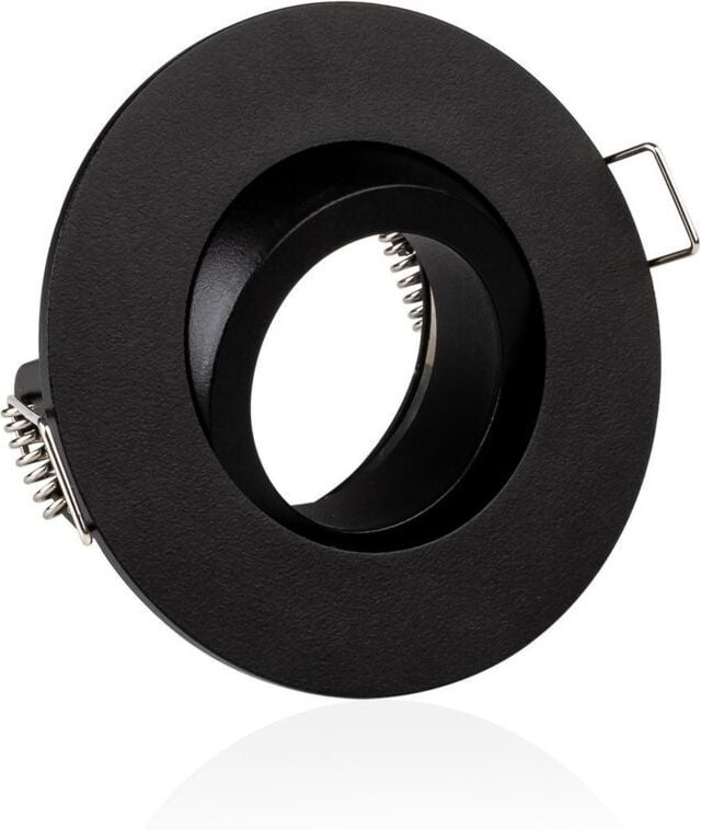 Einbaustrahler Rahmen rund 360° schwenkbar IP65 Feuchtraum Schraubverschluss - Farbe: Schwarz