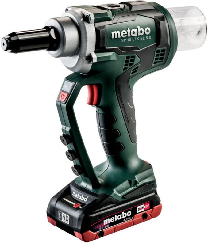 Metabo - Akku-Blindnietpistole np 18 ltx bl 5.0 x 145 l, 18V 2x4Ah LiHD + asc 55