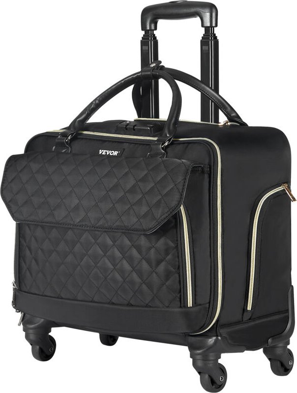 Laptop Trolley, passend für Laptops bis zu 17,3 Zoll (44 cm), Aktenkoffer, Notebooktasche mit 4 Spinner-Rädern & TSA-Sch...