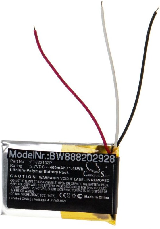 Vhbw - Akku Ersatz für Skullcandy FT822132P für Wireless Headset Kopfhörer (400mAh, 3,7V, Li-Polymer)