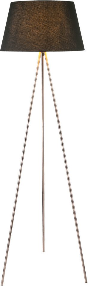 Design Steh Leuchte Beleuchtung Textil Lampe Decken Fluter Lese Lampe kupfer schwarz Globo 24684c