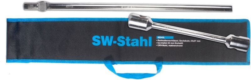 02247L Radmutternschlüssel, 27 x 32 mm i Set 2-tlg. i Set inkl. Drehstift i Auto Radschlüssel i Reifenwechsel Werkzeug i...