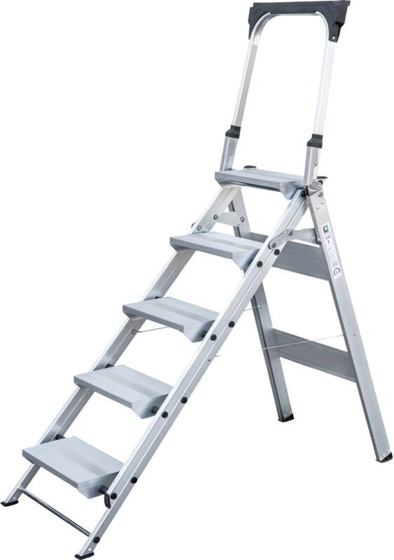 Günzburger Steigtechnik - Klapptreppe mit Haltebügel 5 Stufen - 053105