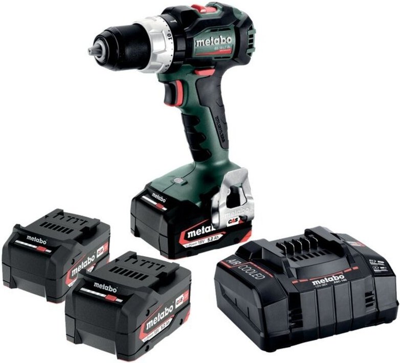 Akku-Bohrschrauber 18 V BS 18 LT BL + 2 Li-Power Akkus 18 V – 5,2 Ah + Ladegerät ASC 55