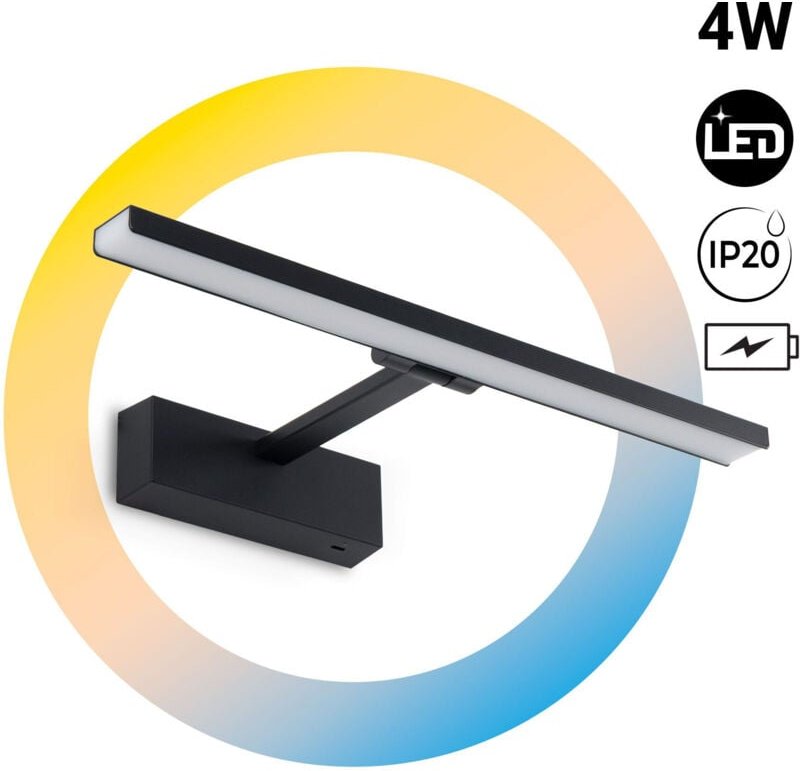 LED-Wandleuchte mit Batterie 4W - Fernbedienung - CCT + DIM +