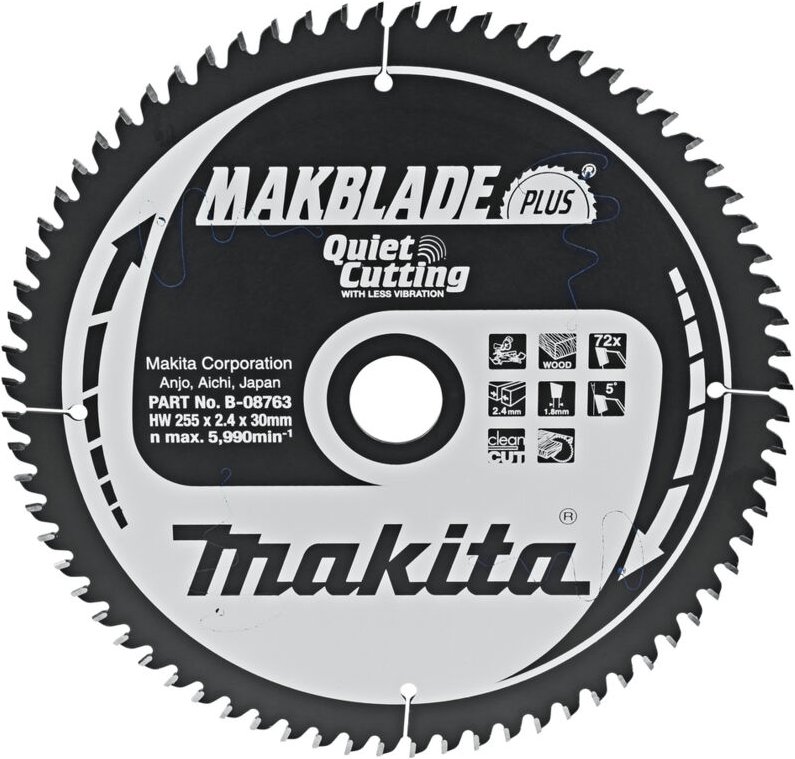 Makita Kreissägeblatt, MAKBLADE PLUS 255 x 30 mm • 72 Zähne