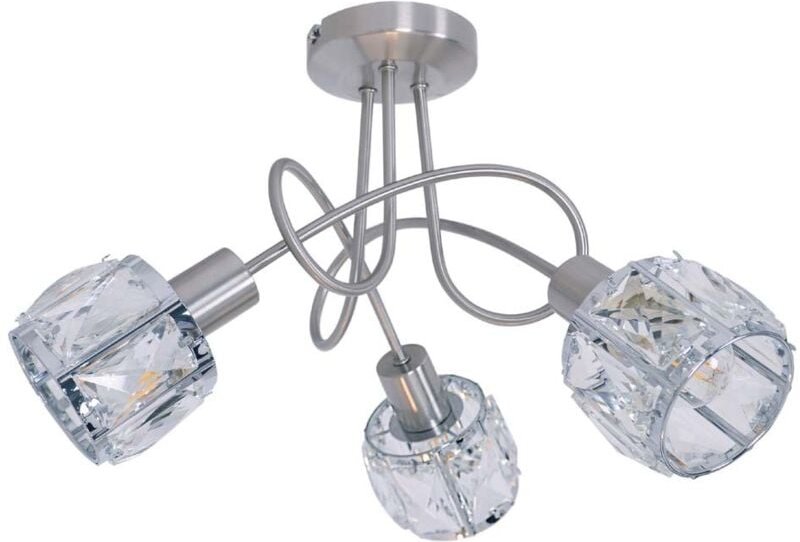 Deckenlampe Spotleuchte Wohnzimmerleuchte 3-Flammig E14 Glas klar Wohnzimmer