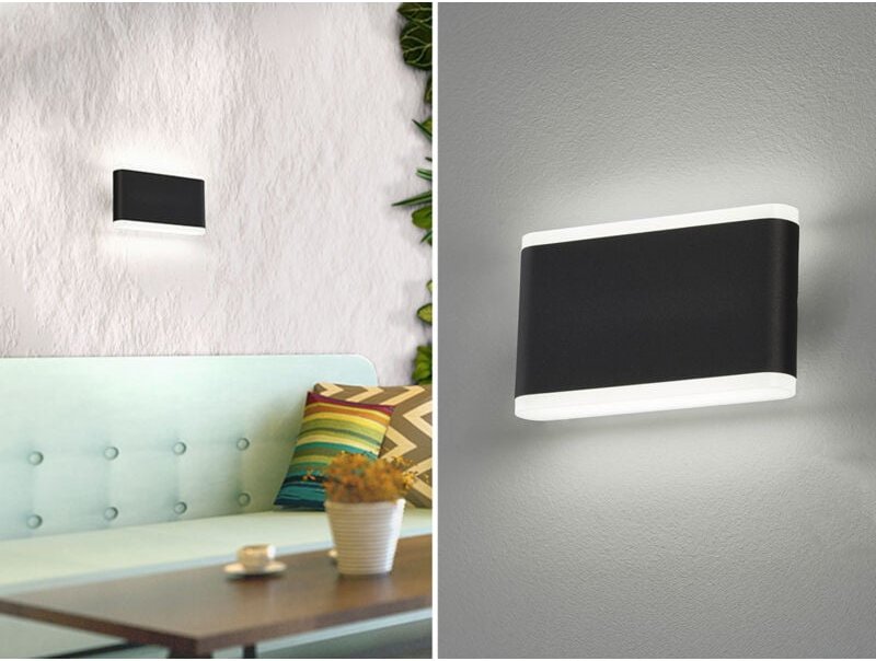 Thumbnail - Fischer&honsel - Flache led Wandleuchte scounce Schwarz für Innen & Außen, Breite 17,5cm