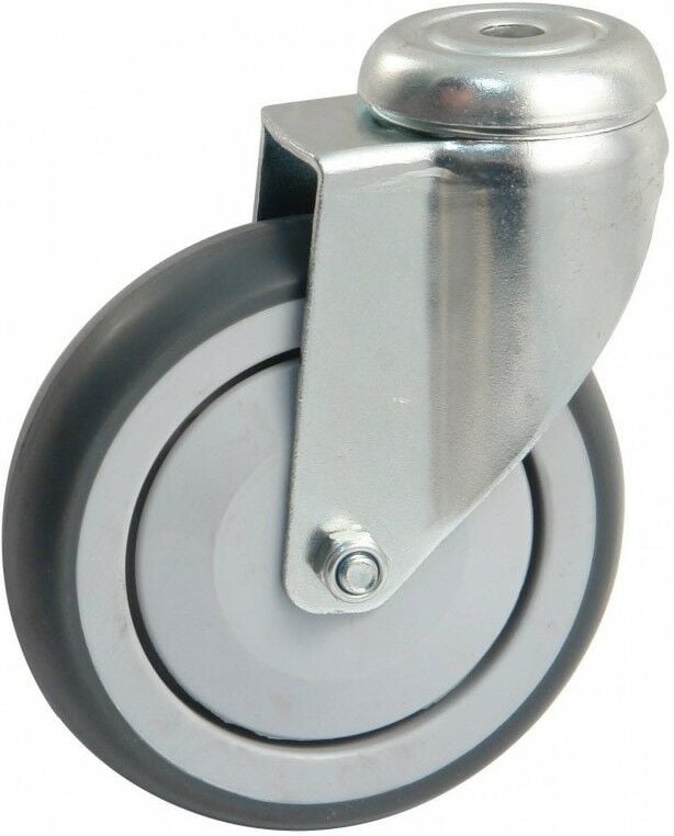 Lenkrolle mit runder Platte AVL Gummirad ø 100 - Tragkraft 100 kg - 550882O