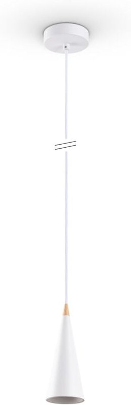 Paco Home - Lampe Pendelleuchte Esstisch Hängelampe Küche Vintage Metall E27 Weiß-Holz, Ø9,5cm