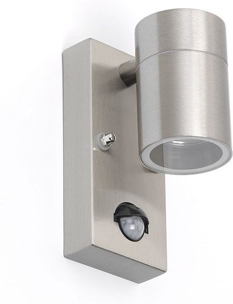 Außenwandleuchte Stahl IP44 mit Bewegungsmelder - Solo