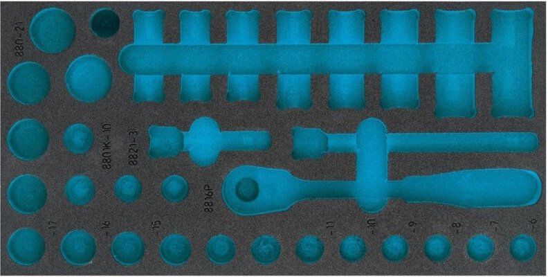 2-Komponenten Weichschaum-Einlage für Art.Nr. 163-483/33, 1/3 (342 x 172 mm) / für 165-L - Hazet