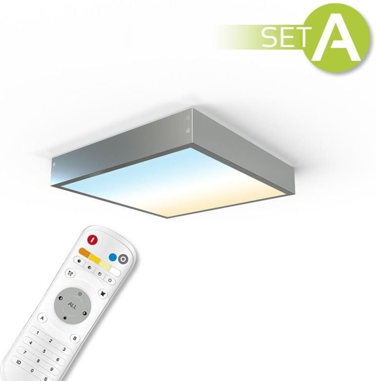 CCT LED Panel 30x30cm Aufbauset 18W 3000K-6000K inkl. Fernbedienung und Aufbaurahmen