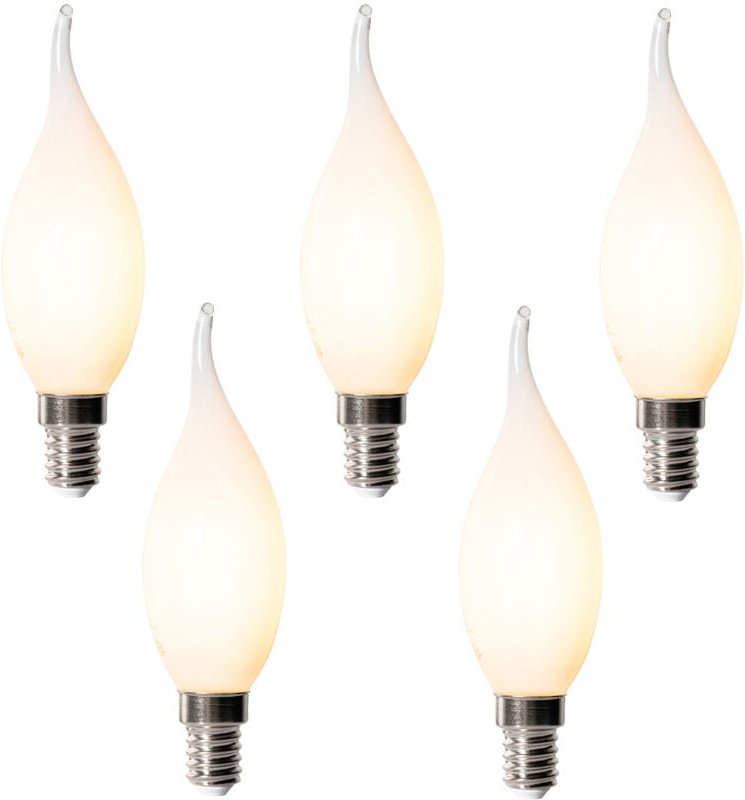 5er-Set E14 Dimmbare LED-Lampen BXS35 Opal 4W 450 lm 2200K