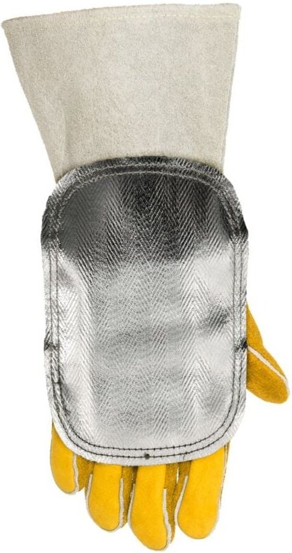 Elmag Hitzeabweisendes Handschutzschild Weldas 44-3008LB, mit Front aus Fiberglas & Innenseite aus Spaltleder, BxL=15x20...