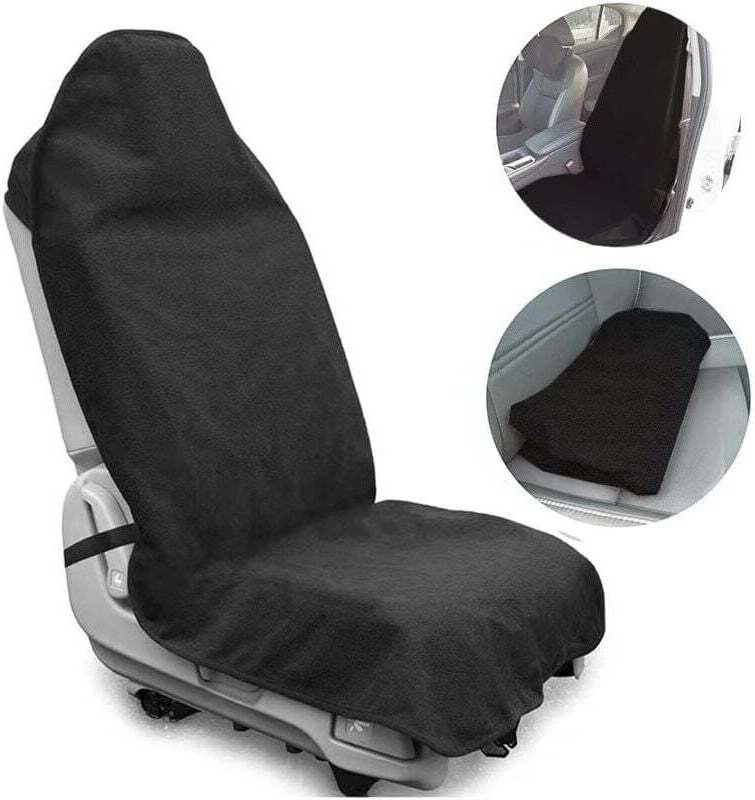 Schwarzer, wasserdichter Autositzbezug, XU, atmungsaktives und schweißabweisendes Frottee-Schutzgewebe - KZQ