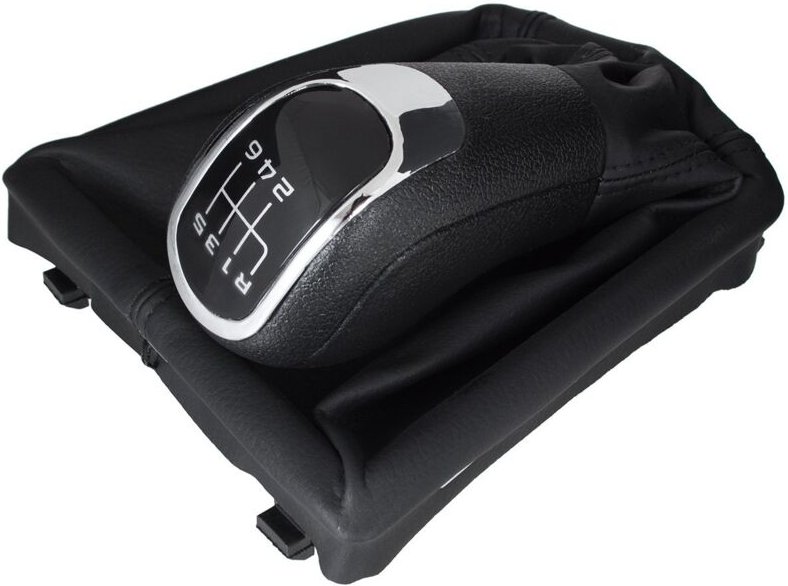 Skoda Superb II 08-12 Schaltknauf + Schaltmanschette mit Rahmen 6-Gang