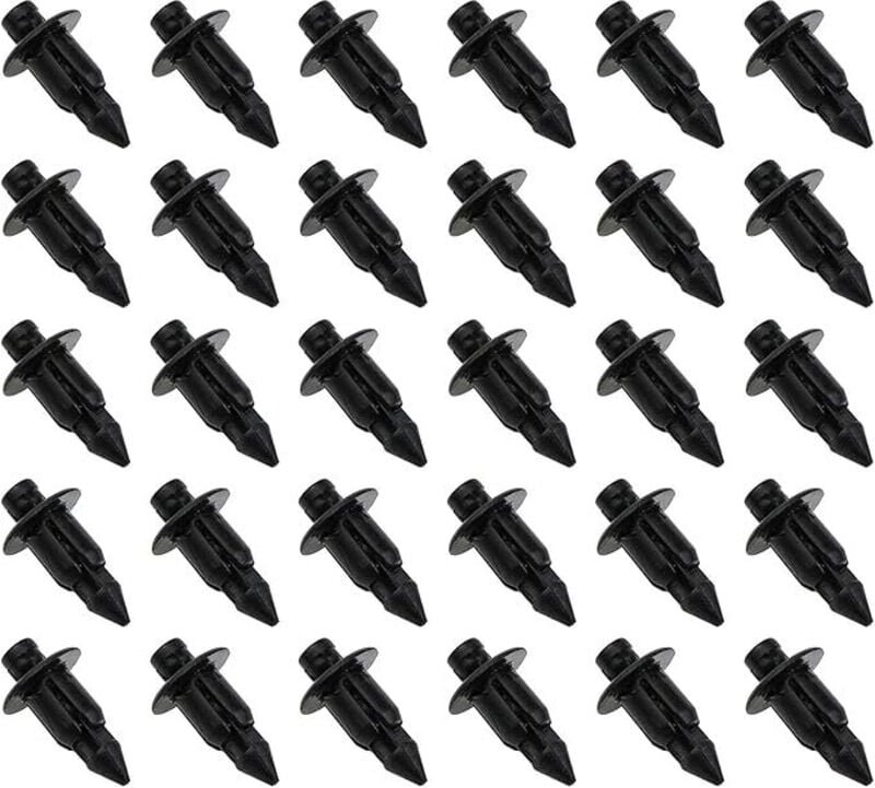 Shining House - 30 x Kunststoff-Verkleidungsclips, Nieten, Halterung, Verkleidung, Schwarz, 6 mm Loch, kompatibel mit Ho...