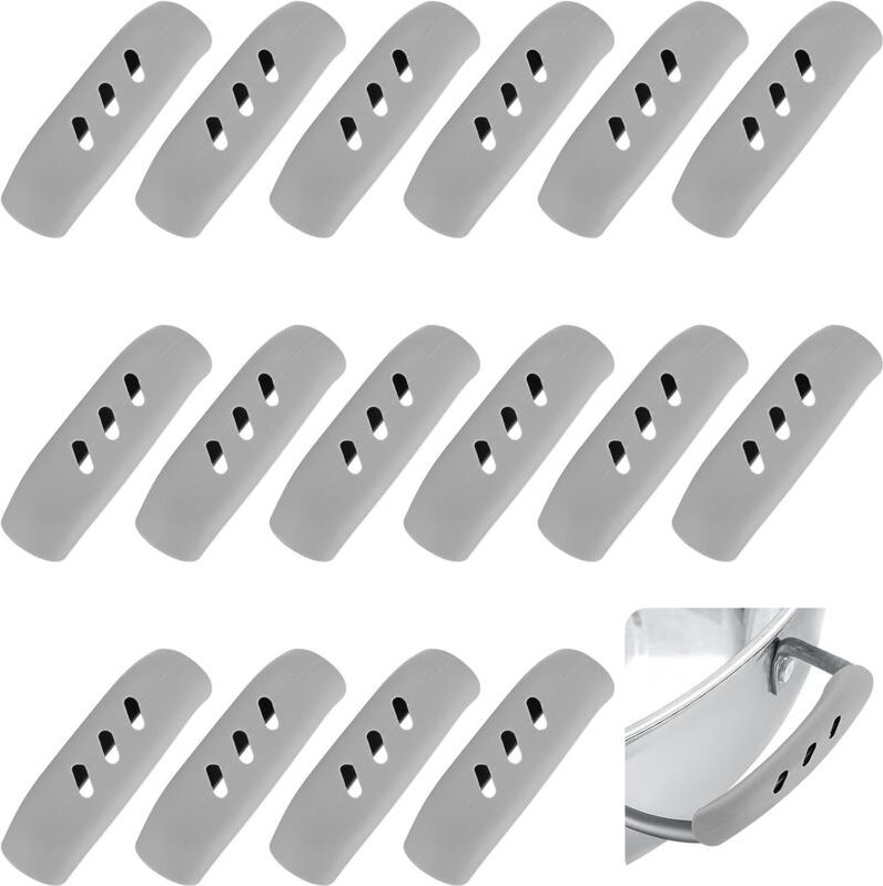 16 Stück Topfgriffe aus Silikon, Topfgriffhalter, Topfdeckel aus Silikon, hitzebeständiger Silikongriff für Auflaufforme...