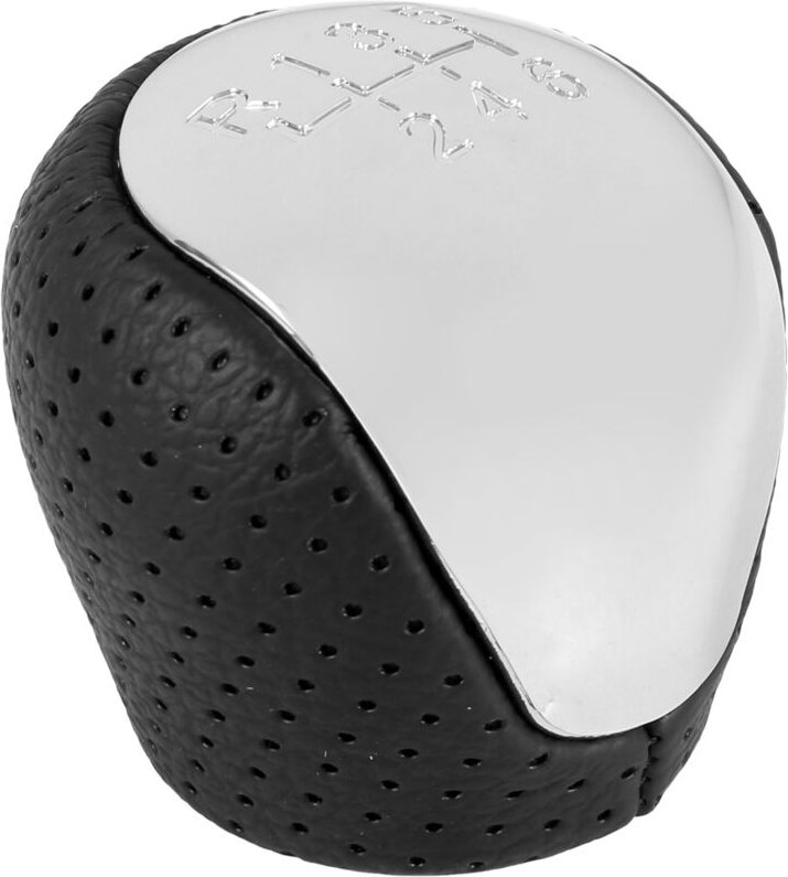 Tlily - sport Perforierter Leder-Schaltknauf Chrom 6-Gang für I30 IX35