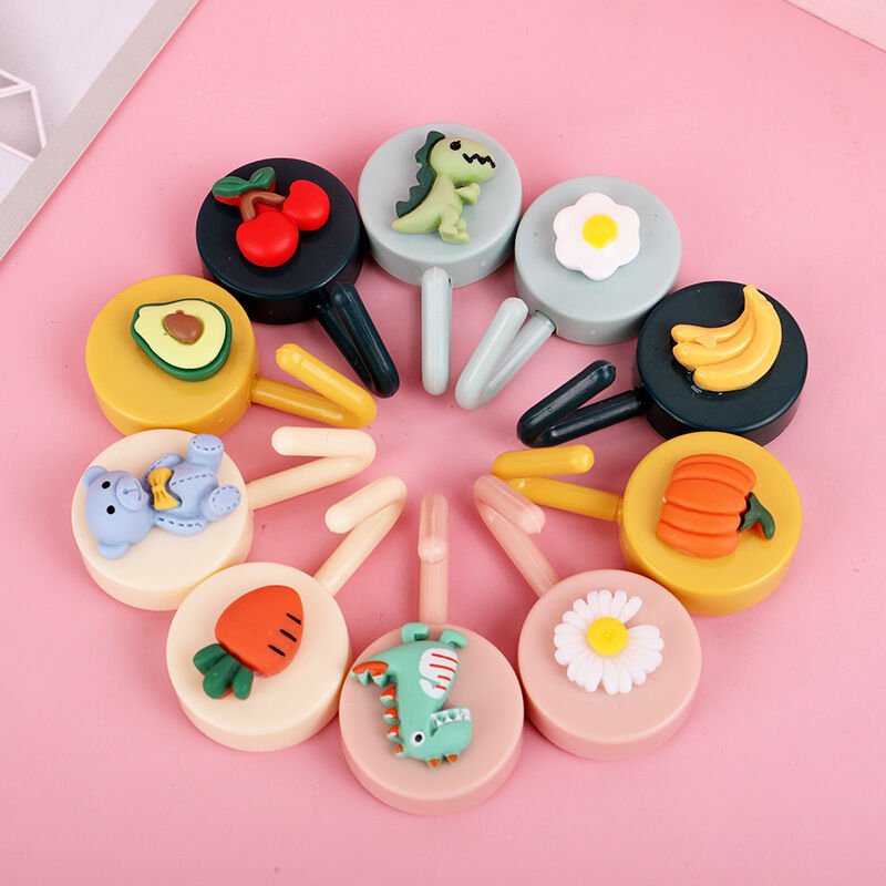 SHINING HOUSE Selbstklebende Hakenführung für Kinder, niedlicher Cartoon-Schlüsselhaken, bunte selbstklebende Kunststoff...