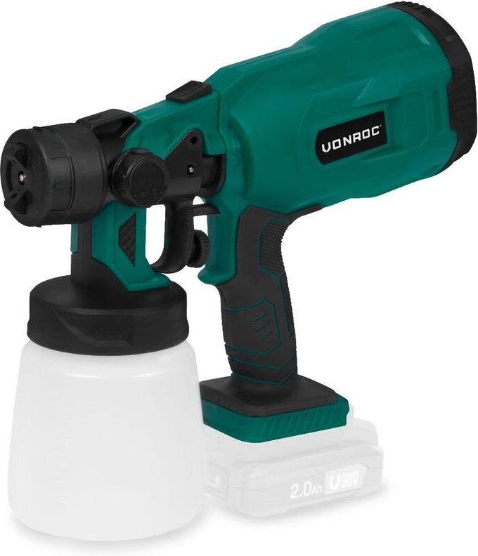 Akku Lackierpistole - 20V (exkl. Akku & Schnellladegerät) - Kapazität 800 ml - Inkl. Zubehör