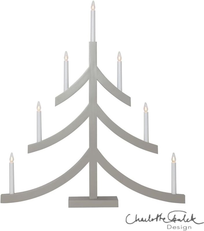 Kerzenleuchter ,Pagod, 7-flammig, lackiertes Holz, beige