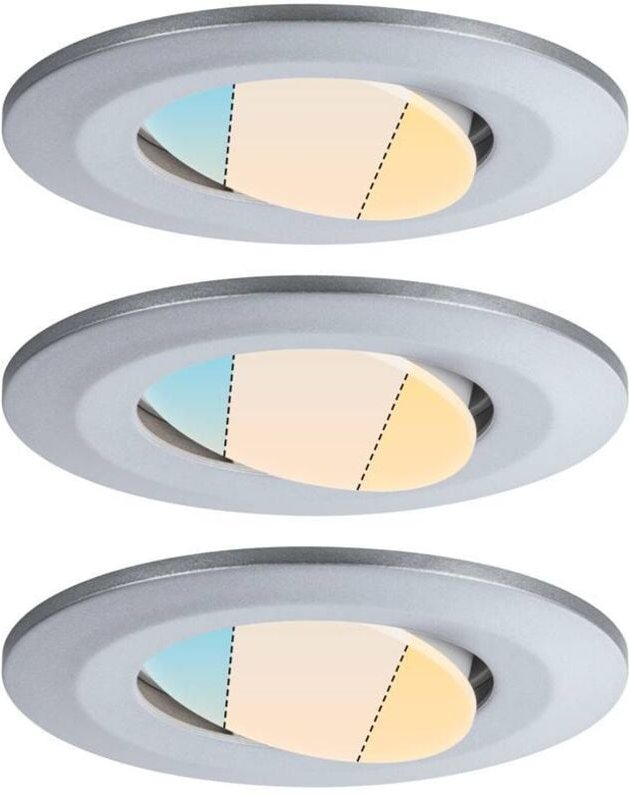 Paulmann HomeSpa 3er Set LED Einbauleuchte Calla chrom 9 cm schwenkbar Einbauleuchte
