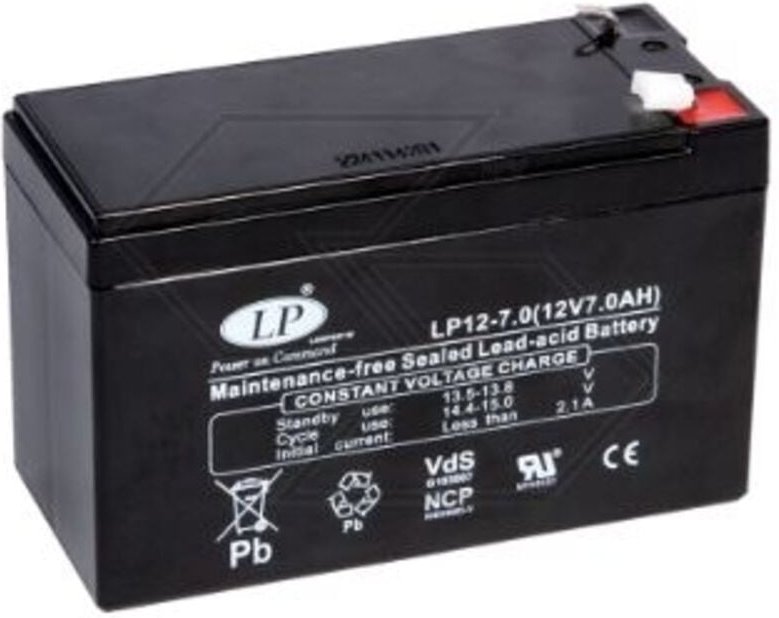 Batterie für verschiedene AGM-Modelle WP7-12 7 Ah 12 V polig + LINKS