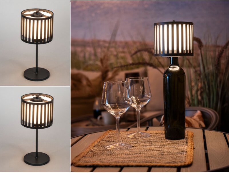 Meinewunschleuchte - 2er set Akku Tischleuchten mit abnehmbaren Leuchtenkopf, Höhe 29cm