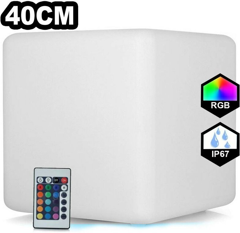 Europalamp - Cube led Lumineux Multicolore 40CM Rechargeable Sans Fil