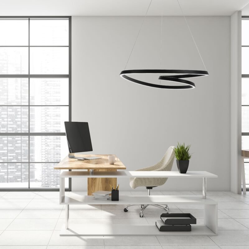 Deckenlampe ring led + fernbedienung APP796-CP black